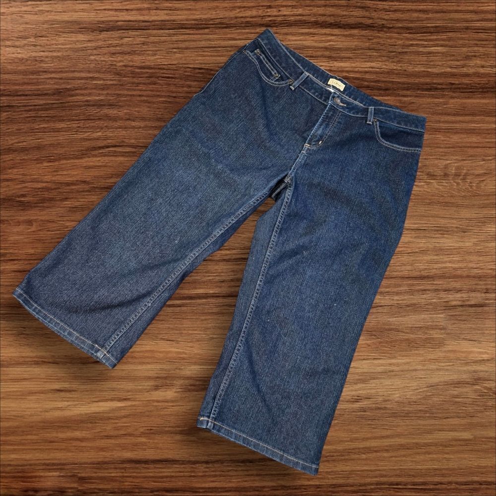 L.L. BEAN Dark Denim Long Shorts Plus Size